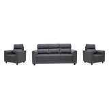Lyon Pro Classic Comfort Fabric Sofa Set (3+1+1 Seater) - Dark Grey
