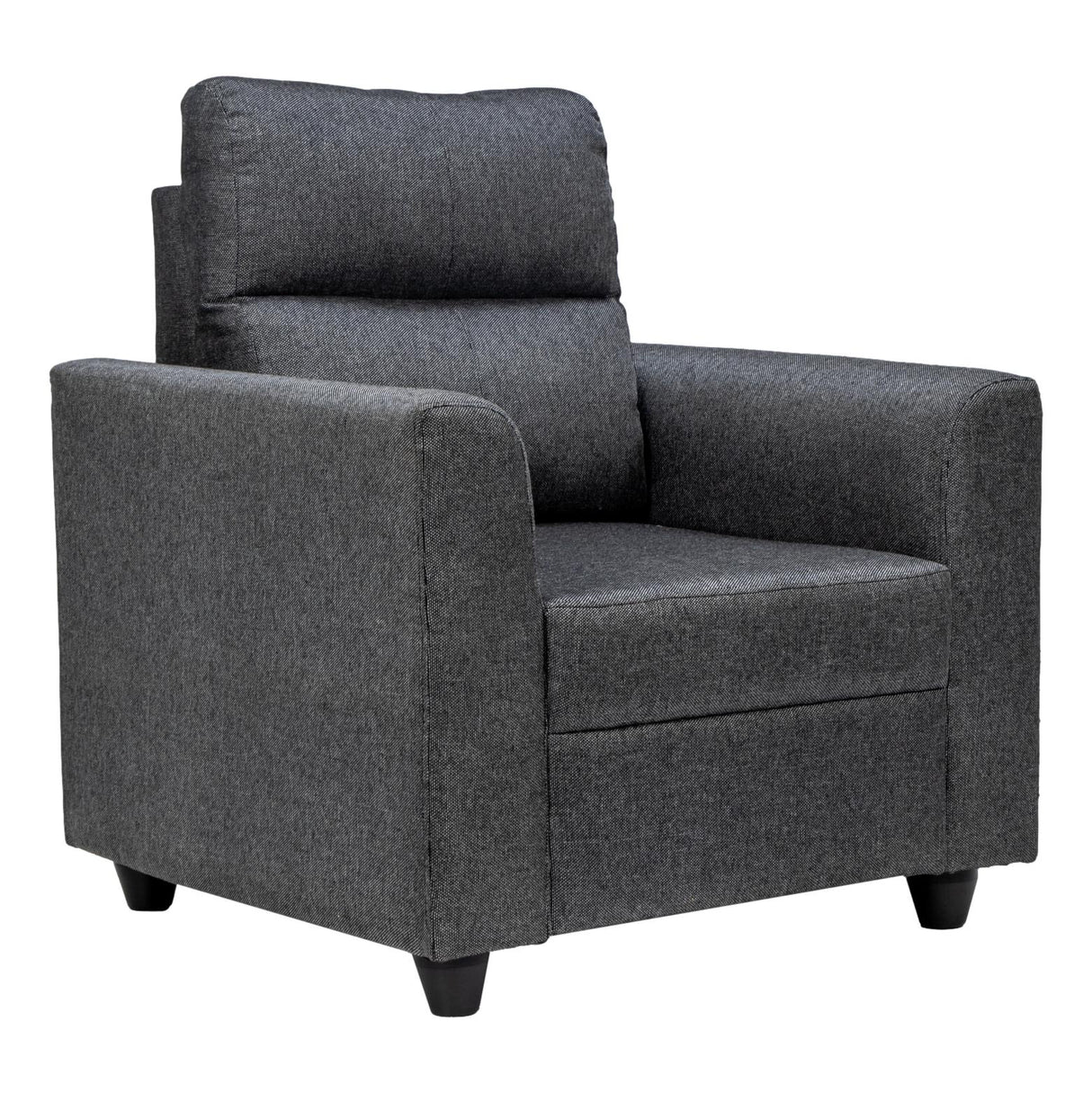 Lyon Pro Classic Comfort Fabric Sofa Set (3+1+1 Seater) - Dark Grey