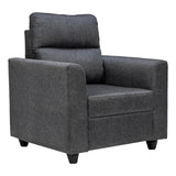 Lyon Pro Classic Comfort Fabric Sofa Set (3+1+1 Seater) - Dark Grey