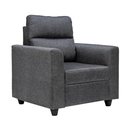 Lyon Classic Comfort Fabric Sofa 1-Seater - Dark Grey_1