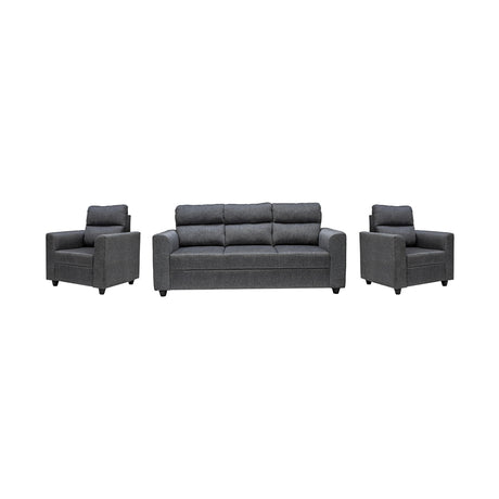 Lyon Classic Comfort Fabric Sofa Set (3+1+1-Seater) - Dark Grey_1