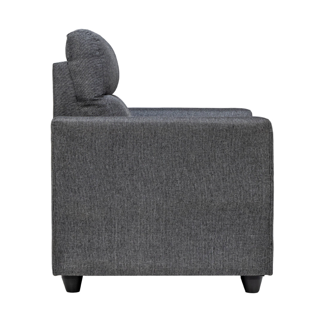 Lyon Classic Comfort Fabric Sofa Set (3+1+1-Seater) - Dark Grey_7