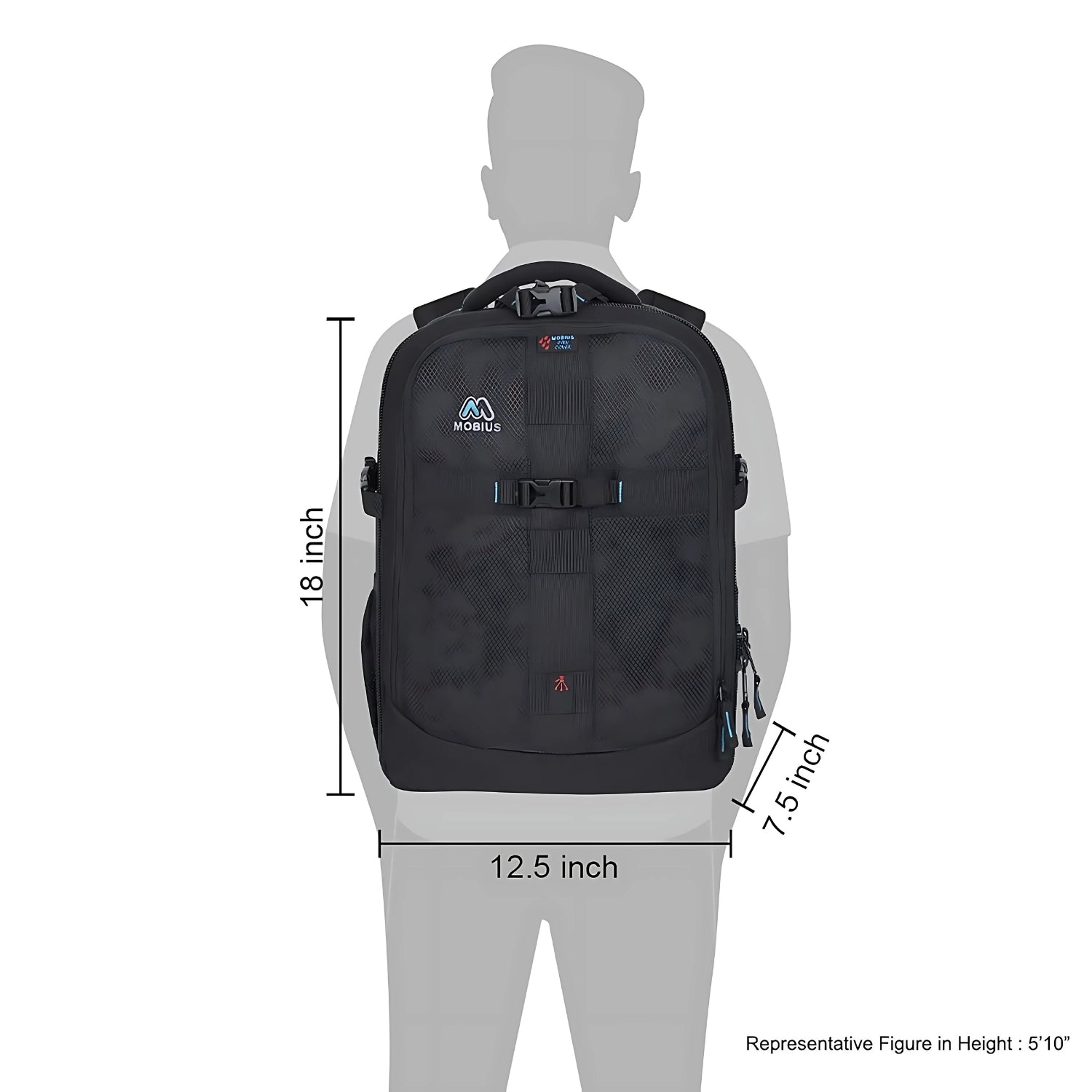 MOBIUS CAM SSS Trendsetter Mark 2 Backpack - Spacious Design Laptop Compartment Padded Straps Black 3
