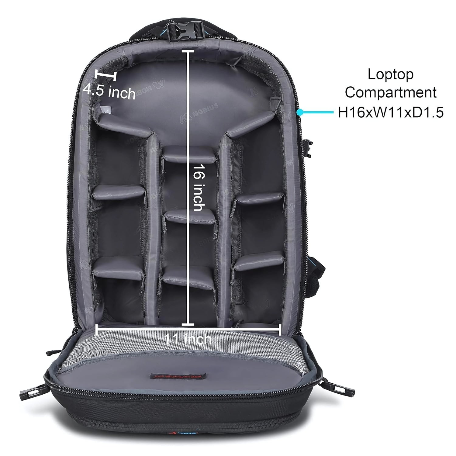 MOBIUS CAM SSS Trendsetter Mark 2 Backpack - Spacious Design Laptop Compartment Padded Straps Black 4