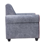Madrid Pro Deluxe Rolled Arm Fabric Sofa 1 Seater - Light Grey