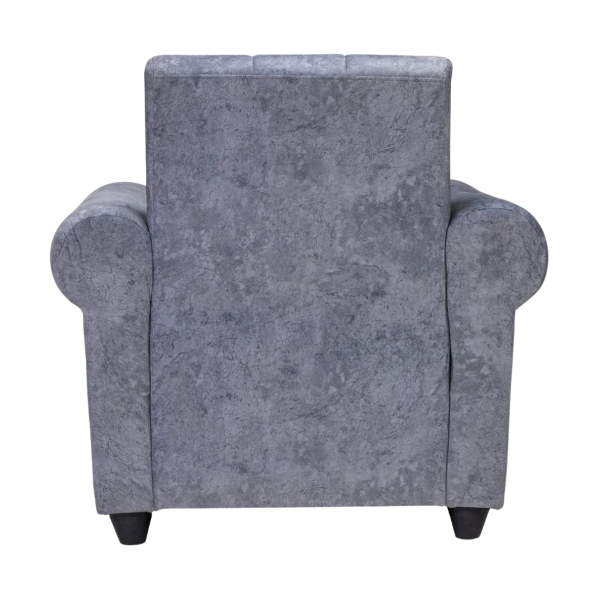 Madrid Pro Deluxe Rolled Arm Fabric Sofa 1 Seater - Light Grey