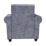 Madrid Pro Deluxe Rolled Arm Fabric Sofa 1 Seater - Light Grey