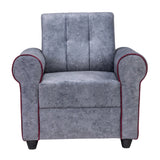 Madrid Pro Deluxe Rolled Arm Fabric Sofa 1 Seater - Light Grey