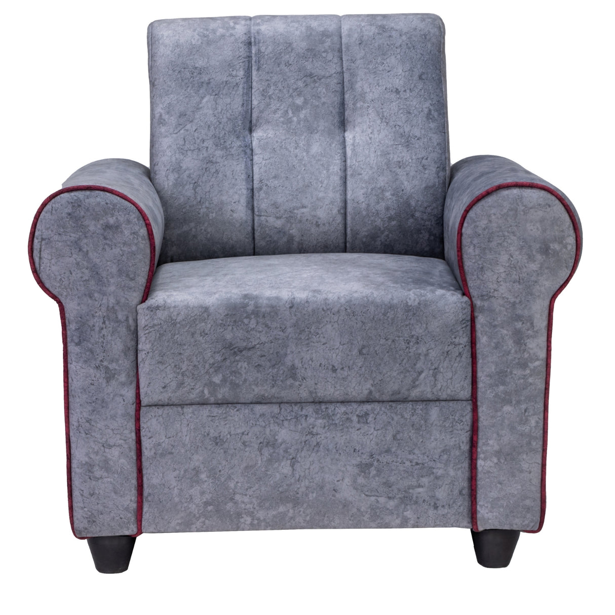 Madrid Pro Deluxe Rolled Arm Fabric Sofa Set (3+1+1 Seater) - Light Grey