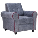 Madrid Pro Deluxe Rolled Arm Fabric Sofa Set (3+1+1 Seater) - Light Grey