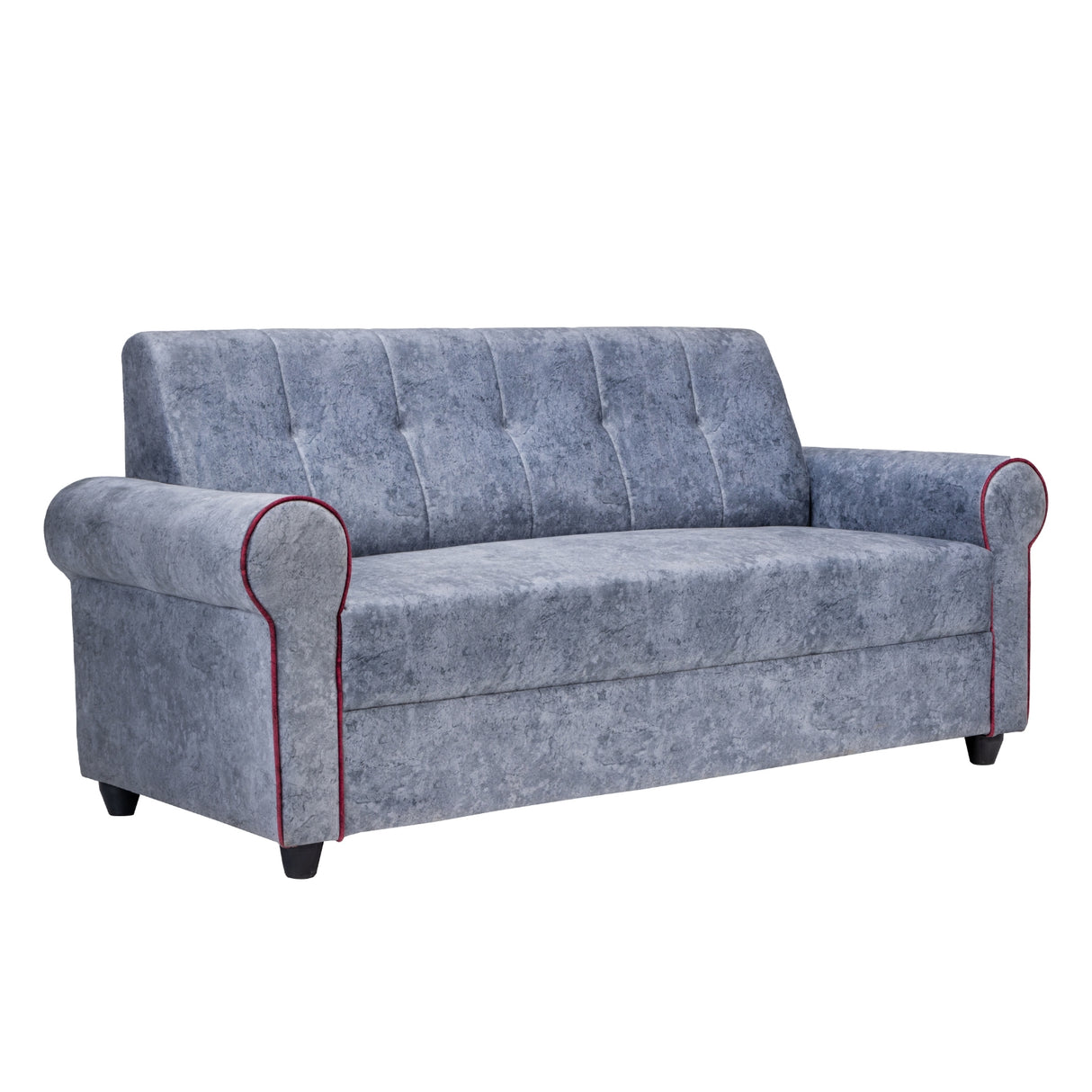 Madrid Pro Deluxe Rolled Arm Fabric Sofa 3 Seater - Light Grey