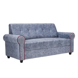 Madrid Pro Deluxe Rolled Arm Fabric Sofa 3 Seater - Light Grey