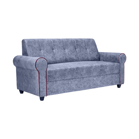 Madrid Deluxe Rolled Arm Fabric Sofa 3-Seater - Light Grey_1