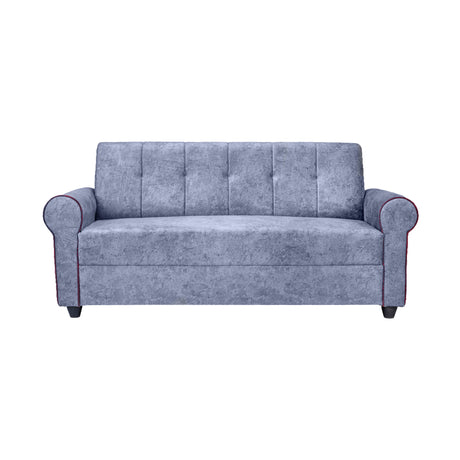 Madrid Deluxe Rolled Arm Fabric Sofa 3-Seater - Light Grey_2