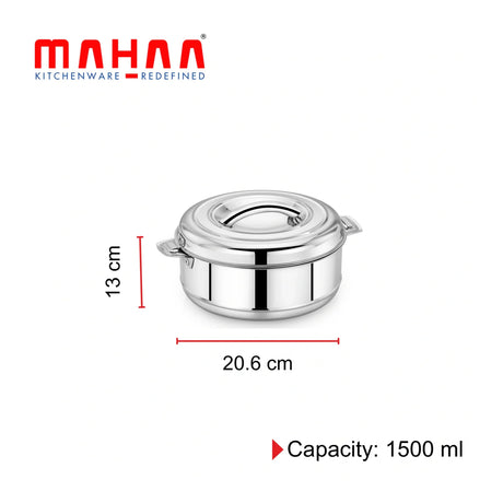 Mahaa Aspen SS Insulated Casserole with Lid 1500 ml_2