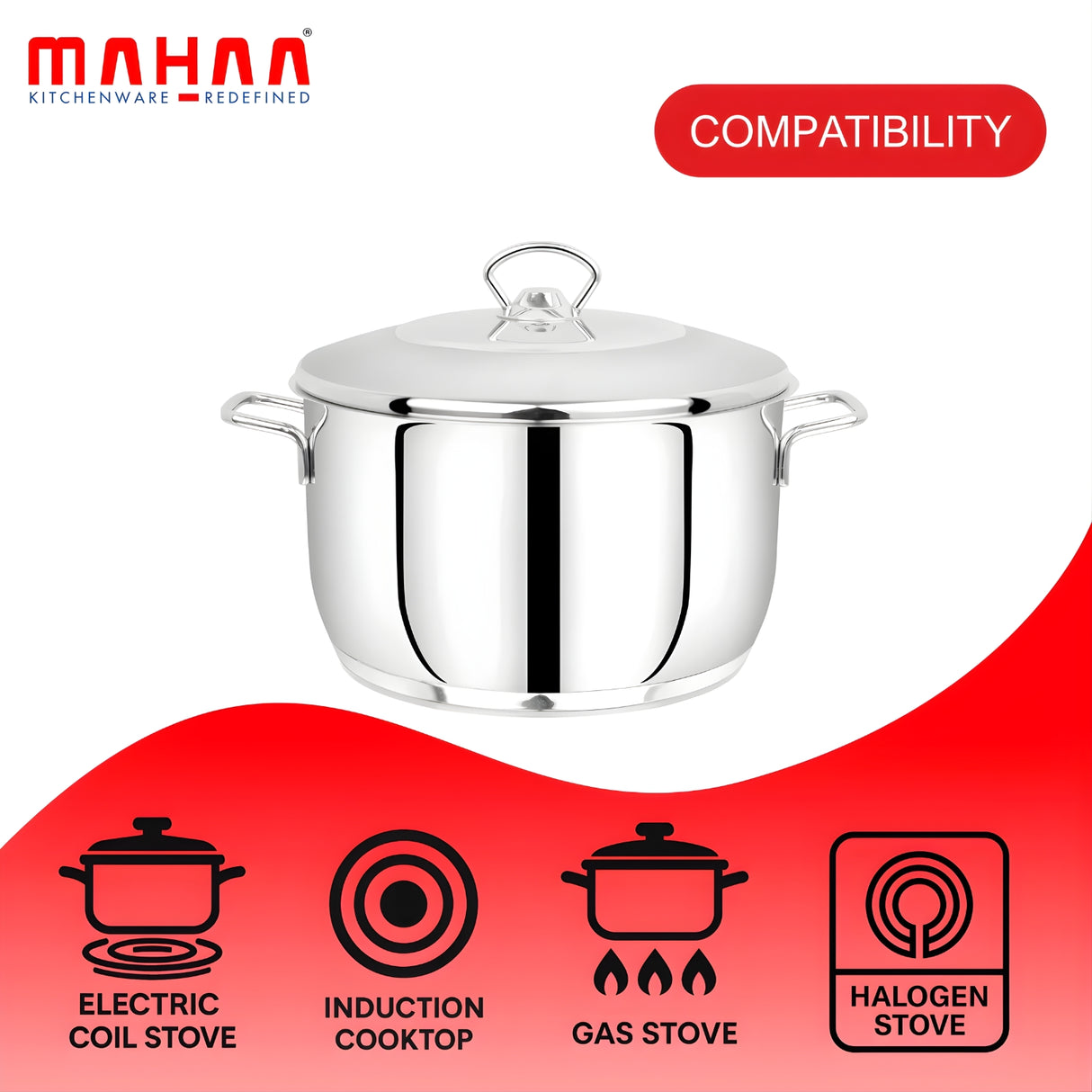 Mahaa Avanti Stainless Steel Cook and Serve Biryani Pot with Lid 16 cm \ 2 L_11