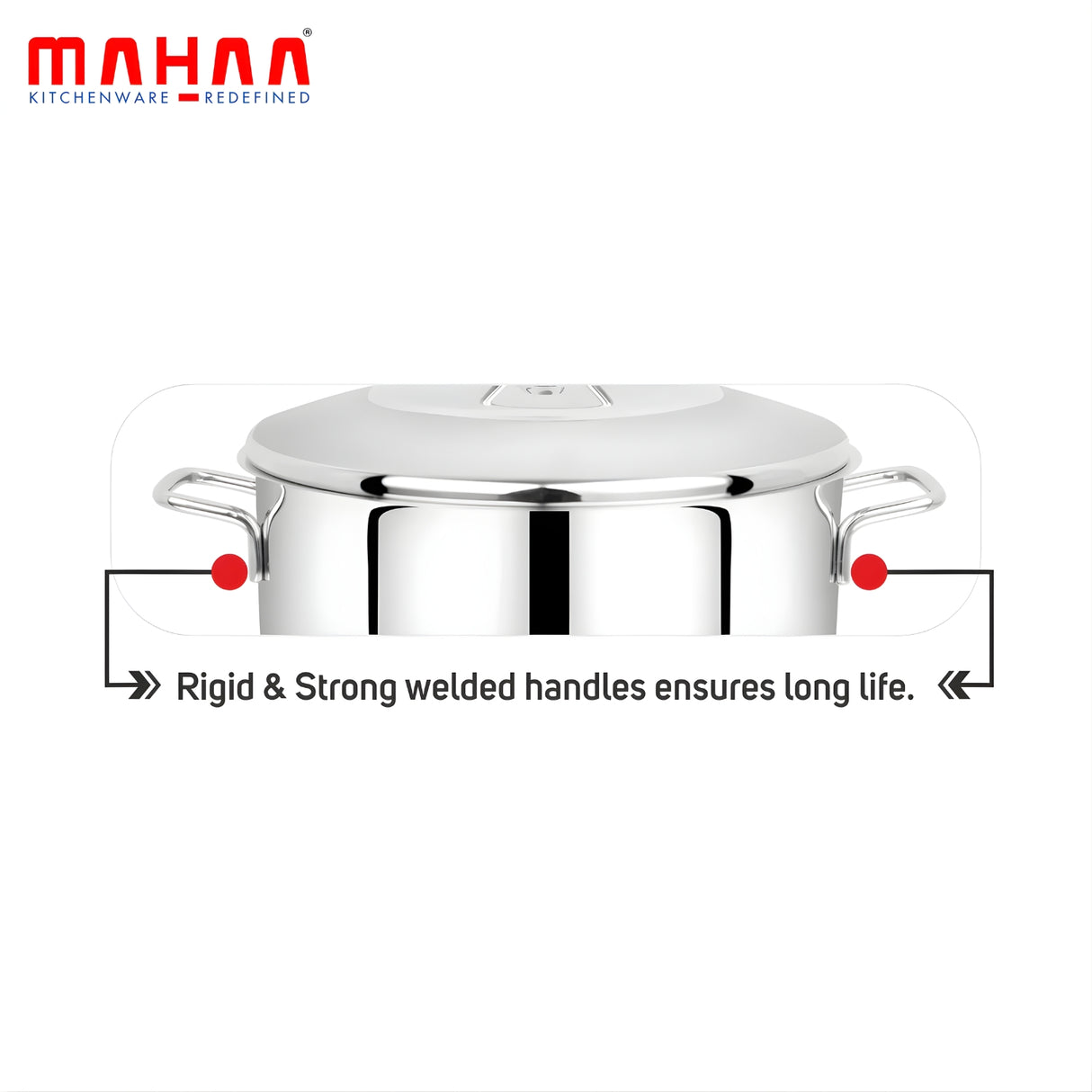 Mahaa Avanti Stainless Steel Cook and Serve Biryani Pot with Lid 16 cm \ 2 L_8
