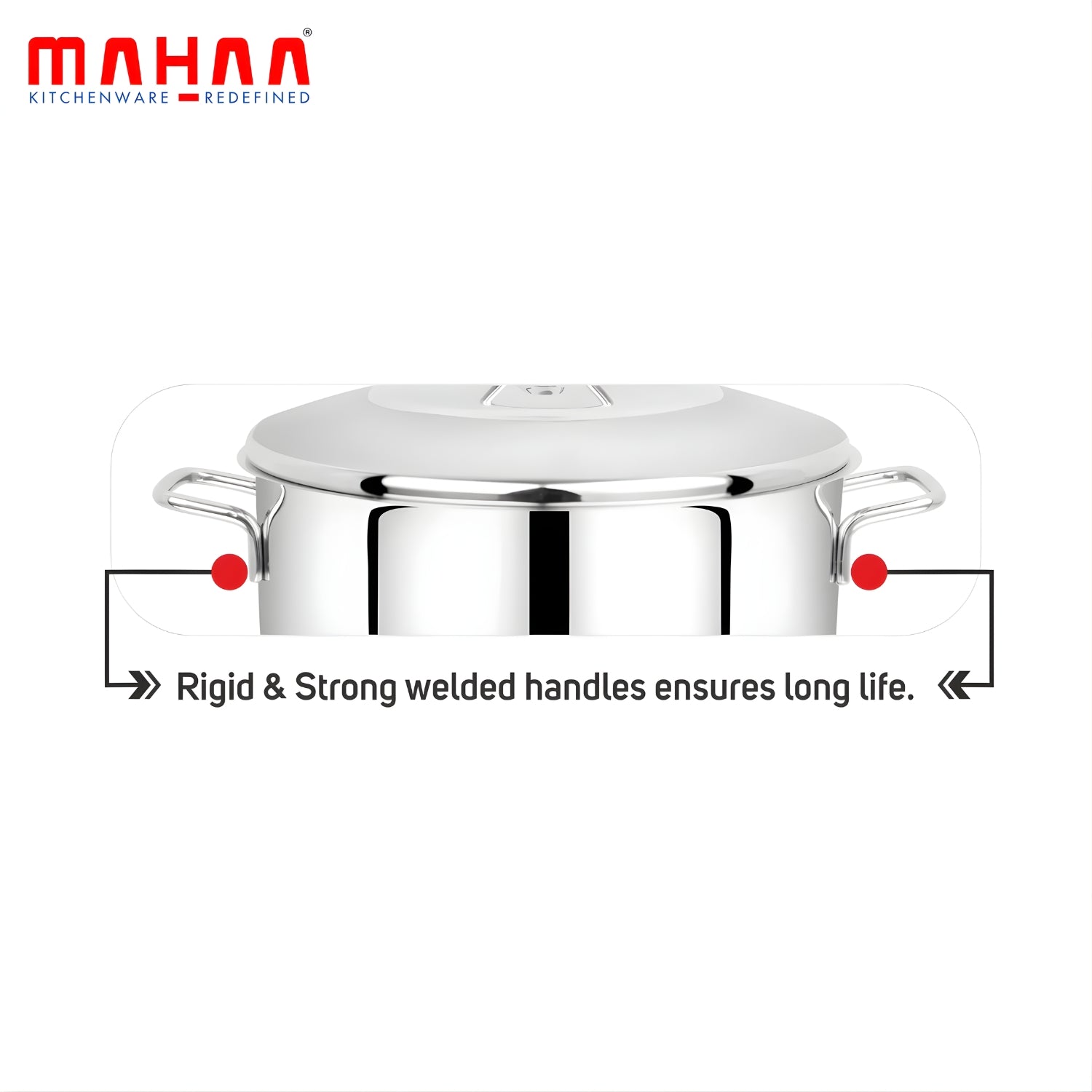 Mahaa Avanti Stainless Steel Cook and Serve Biryani Pot with Lid 16 cm \ 2 L_8