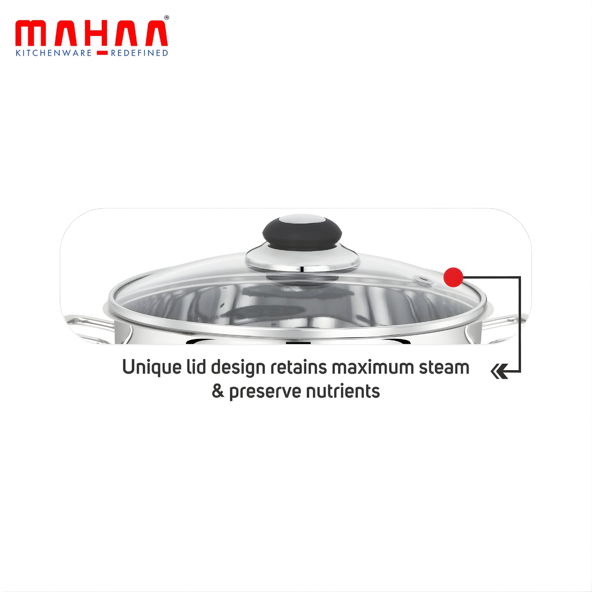 Mahaa Avanti Stainless Steel Cook and Serve Biryani Pot with Lid 16 cm \ 2 L_9