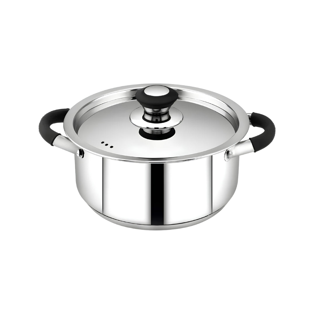 Mahaa Chroma SS Casserole with Lid 20 cm _ 3600 ml_Front View