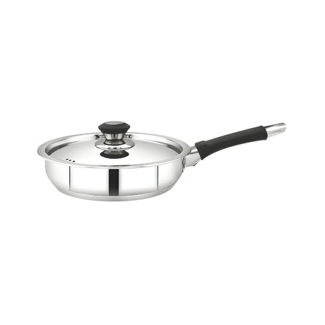 Mahaa Chroma Stainless Steel Fry Pan with Lid 20 cm \ 1.5 L_Front View