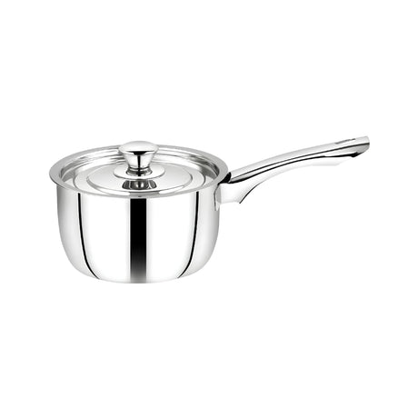 Mahaa Classic Stainless Steel Sauce Pan with Lid 14 cm \ 1.2 L_Front View