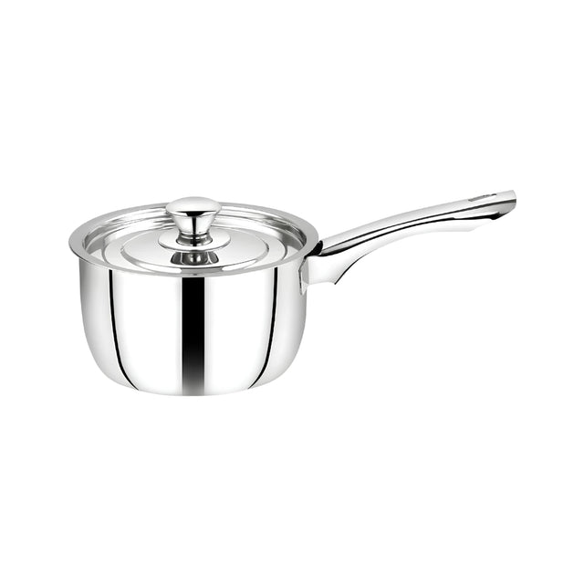 Mahaa Classic Stainless Steel Sauce Pan with Lid 14 cm \ 1.2 L_Front View