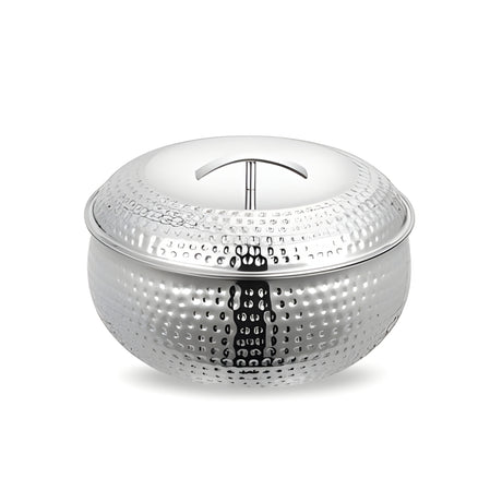 Mahaa Curve Hammered Premium Double Wall Insulated SS Casserole with Lid 2800 ml_1
