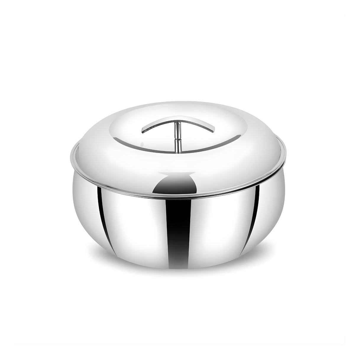 Mahaa Curve Plain Premium Double Wall Insulated SS Casserole with Lid 2000 ml_1