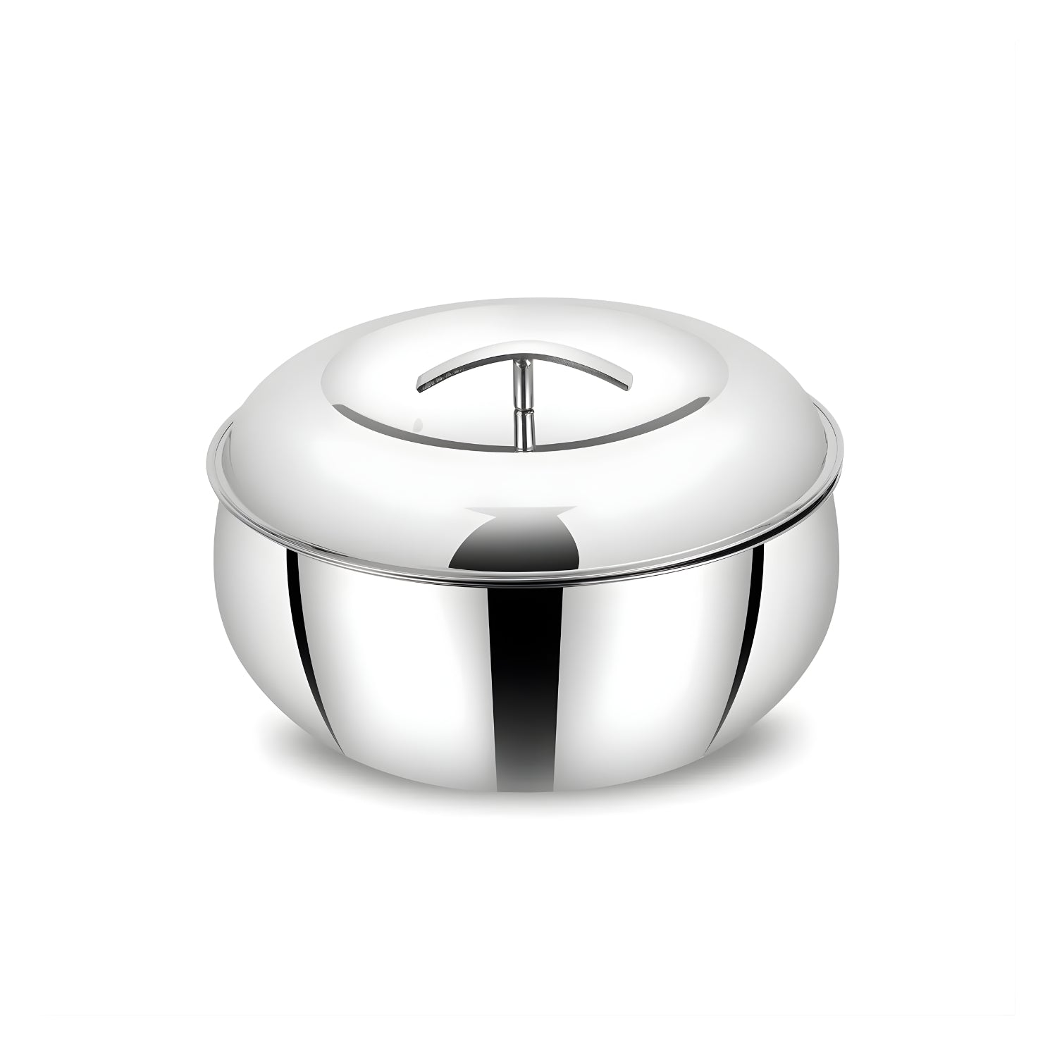 Mahaa Curve Plain Premium Double Wall Insulated SS Casserole with Lid 2000 ml_1