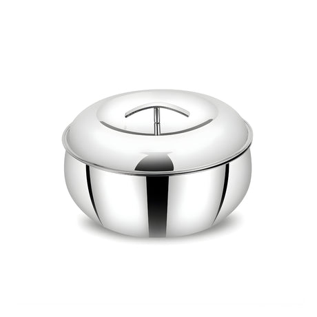 Mahaa Curve Plain Premium Double Wall Insulated SS Casserole with Lid 2000 ml_1