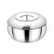 Mahaa Curve Plain Premium Double Wall Insulated SS Casserole with Lid 2000 ml_Front View