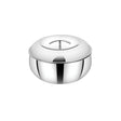 Mahaa Curve Plain Premium Double Wall Insulated SS Casserole with Lid 2800 ml_Front View