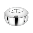Mahaa Curve Plain Premium Double Wall Insulated SS Casserole with Lid 2800 ml_Front View