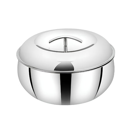 Mahaa Curve Plain Premium Double Wall Insulated SS Casserole with Lid 2800 ml_Front View