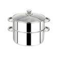Mahaa Stainless Steel 2-Tier Utena Smart Steamer with Glass Lid 20 cm_Front View