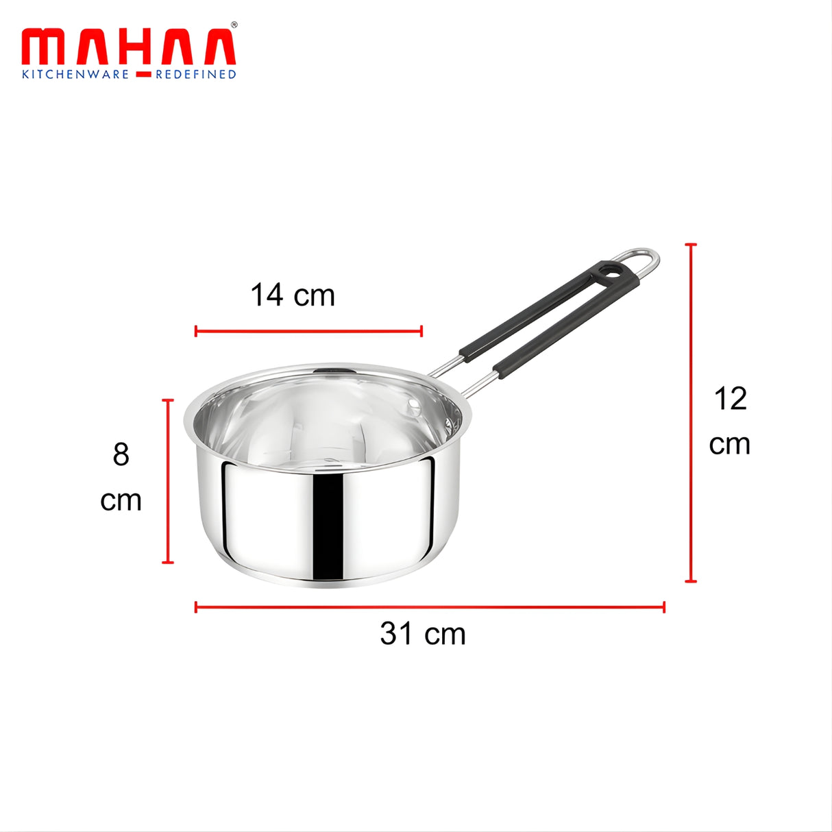 Mahaa Utena Stainless Steel Sauce Pan 14 cm_3