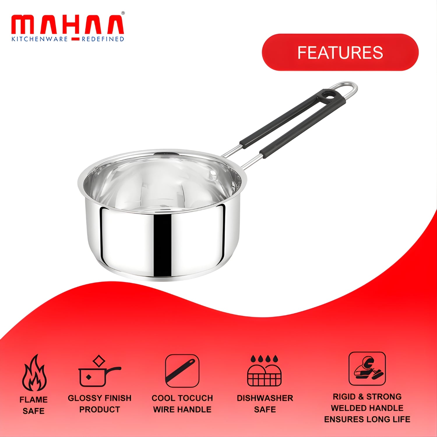 Mahaa Utena Stainless Steel Sauce Pan 14 cm_6