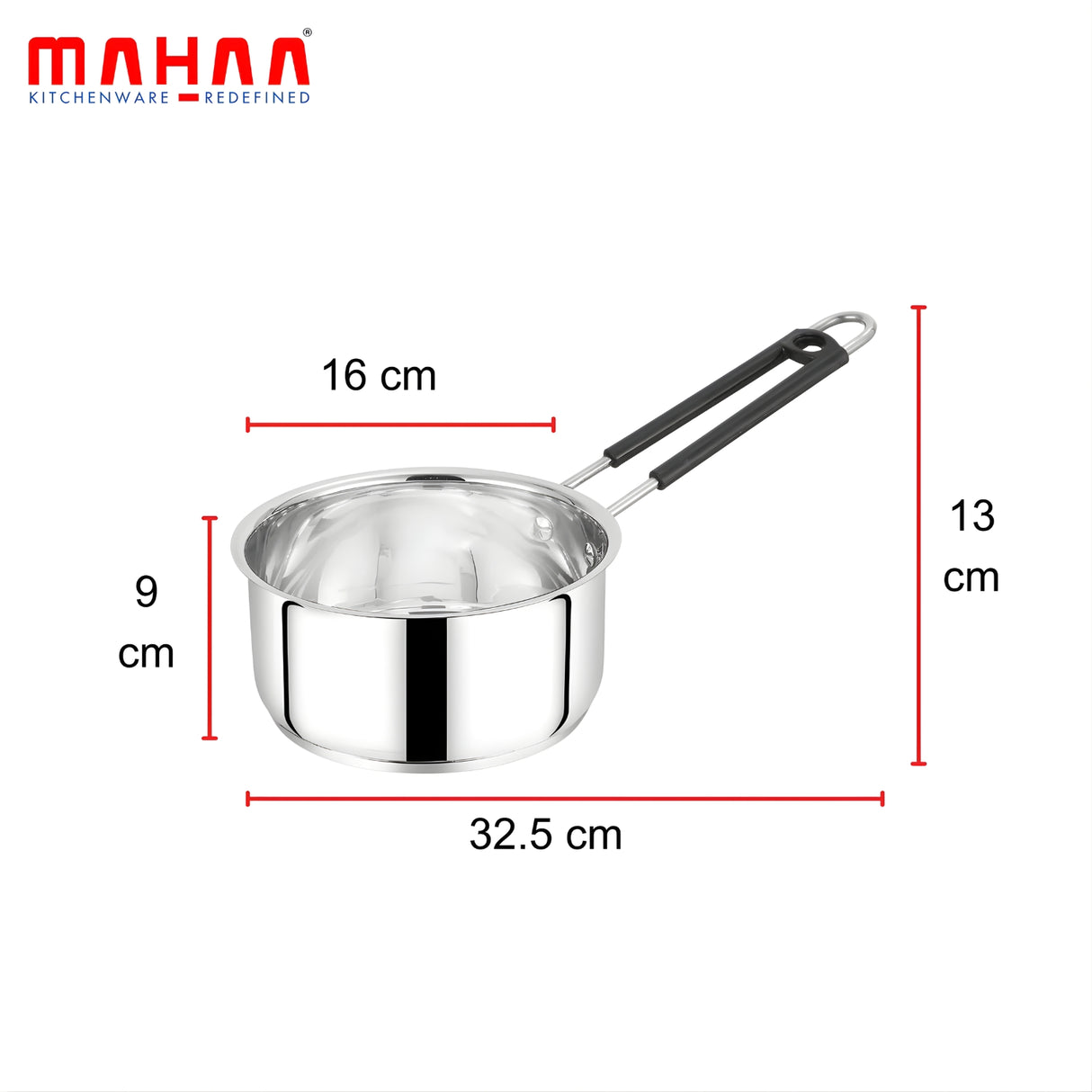 Mahaa Utena Stainless Steel Sauce Pan 16 cm_3
