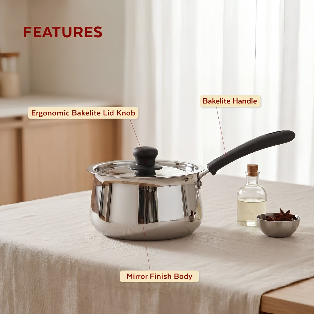 Mahaa Wave Stainless Steel Sauce Pan with Lid 14 cm _ 1.6 L_Features1
