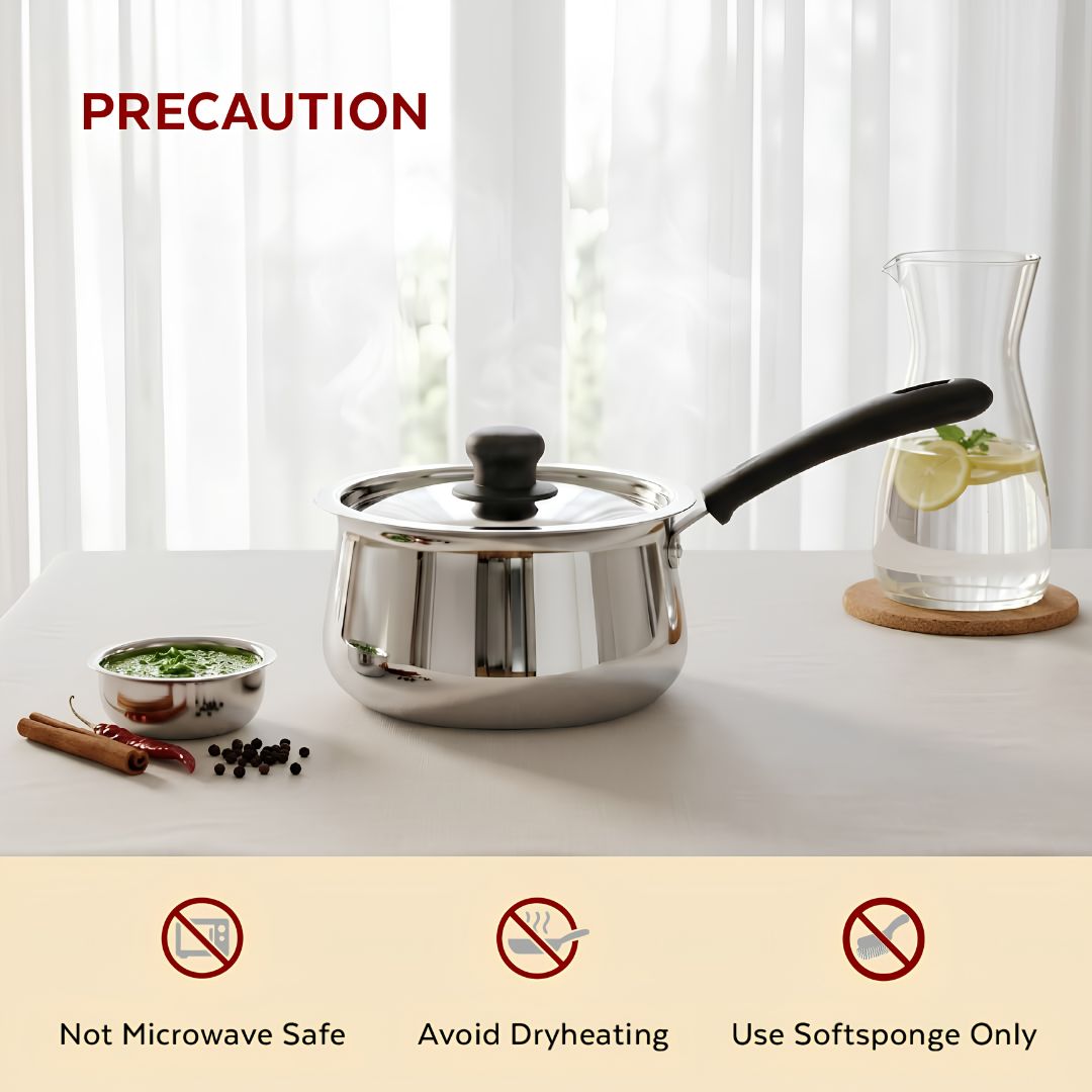 Mahaa Wave Stainless Steel Sauce Pan with Lid 18 cm _Features 3