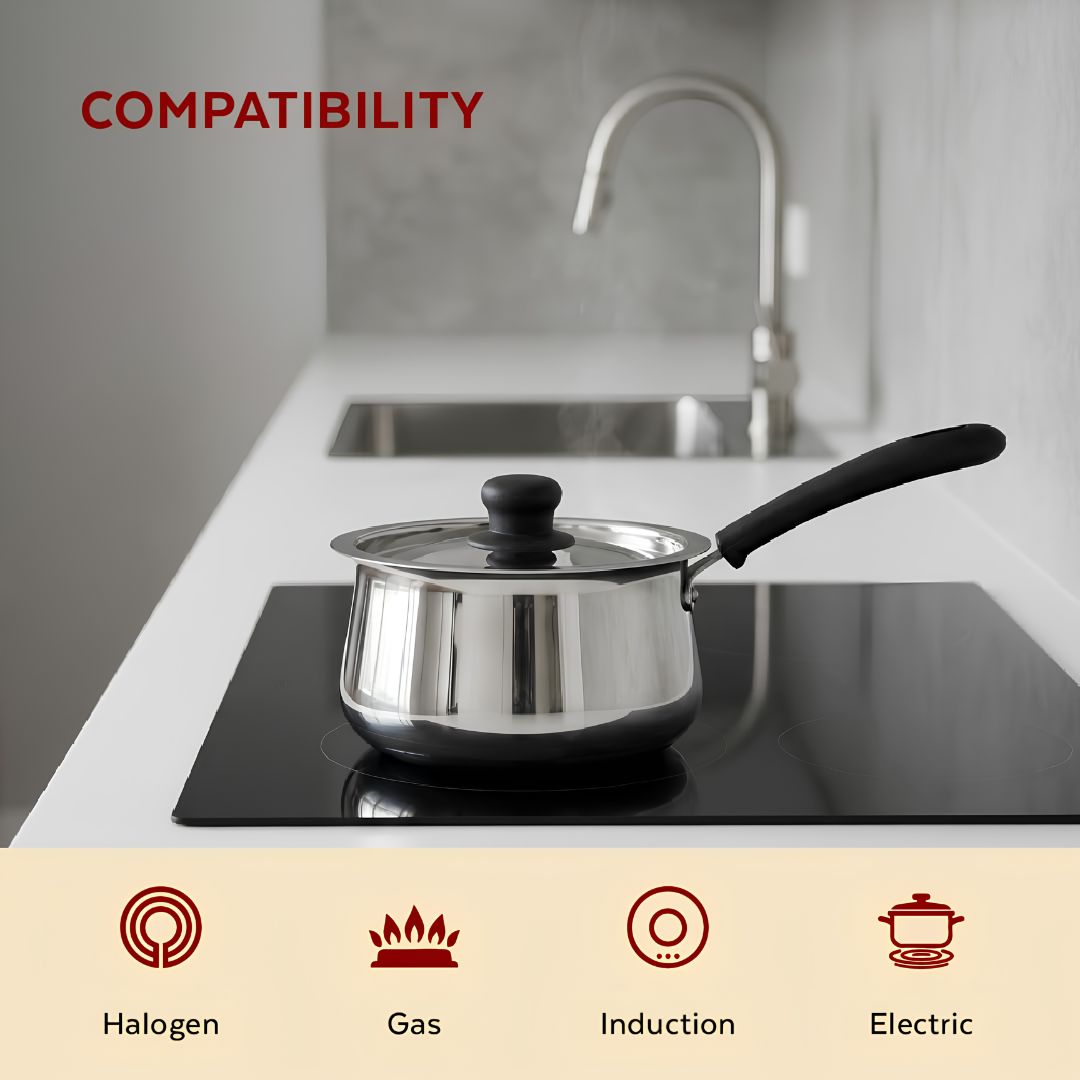 Mahaa Wave Stainless Steel Sauce Pan with Lid 18 cm _Features 5