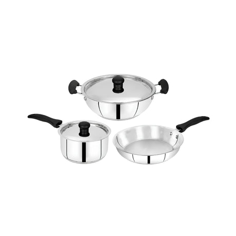 Mahaa Zen Stainless Steel Cookware Combo Set - 5 Piece_Front View