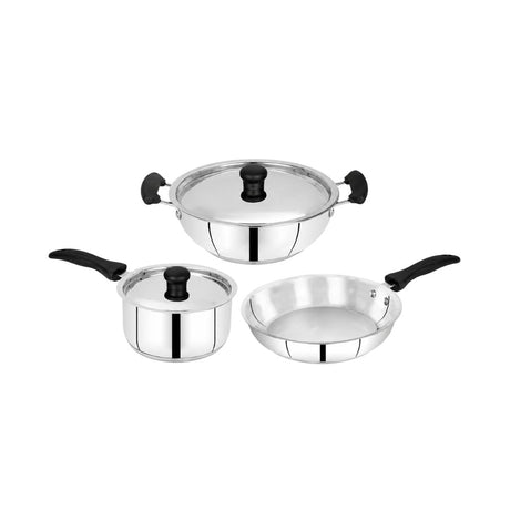 Mahaa Zen Stainless Steel Cookware Combo Set_Front View
