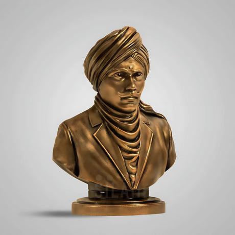 Mahakavi Bharathiyar 8 In Sculpture - Antique Bronze