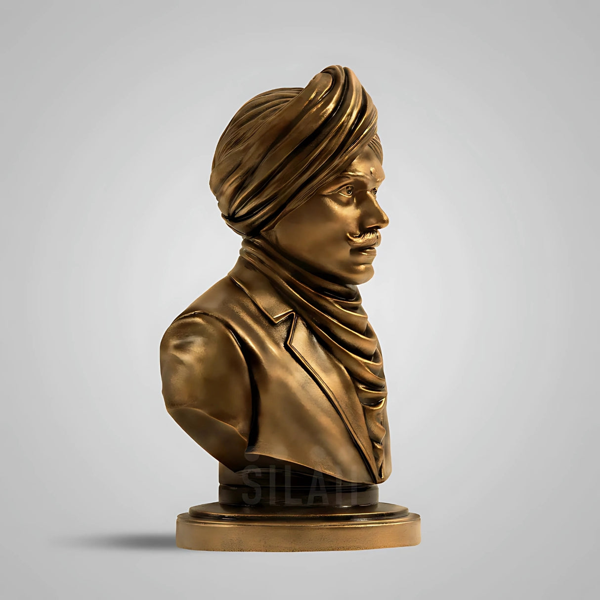 Mahakavi Bharathiyar 8 In Sculpture - Antique Bronze