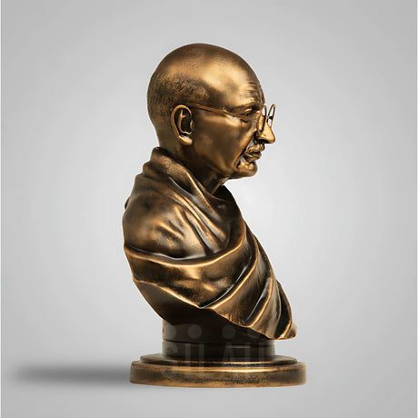 Mahatma Gandhi Bust 8 In Sculpture - Antique Bronze
