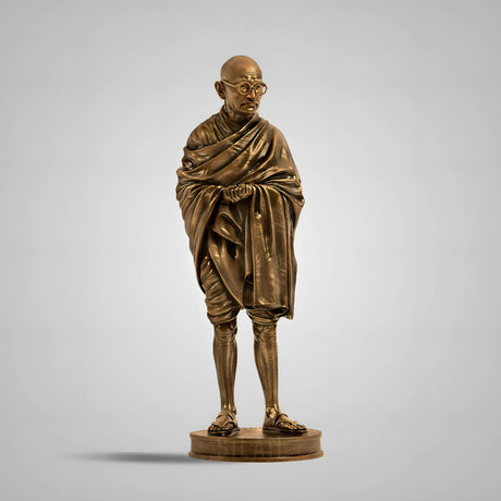 Mahatma Gandhi Full Figure 1 Feet Sculpture - Antique Bronze