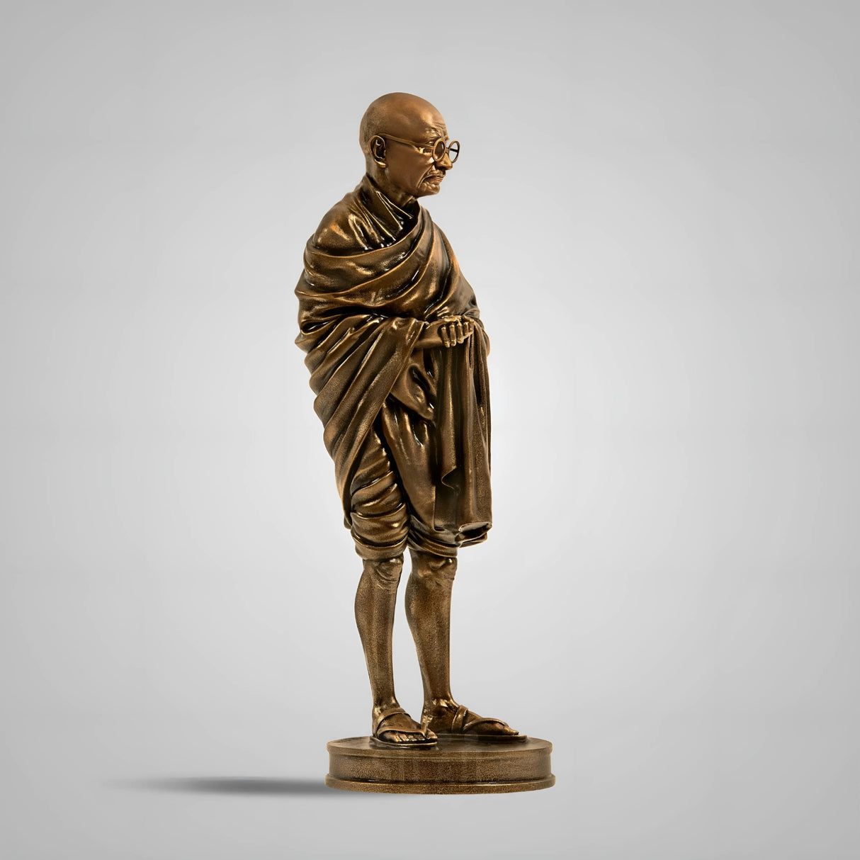 Mahatma Gandhi Full Figure 1 Feet Sculpture - Antique Bronze
