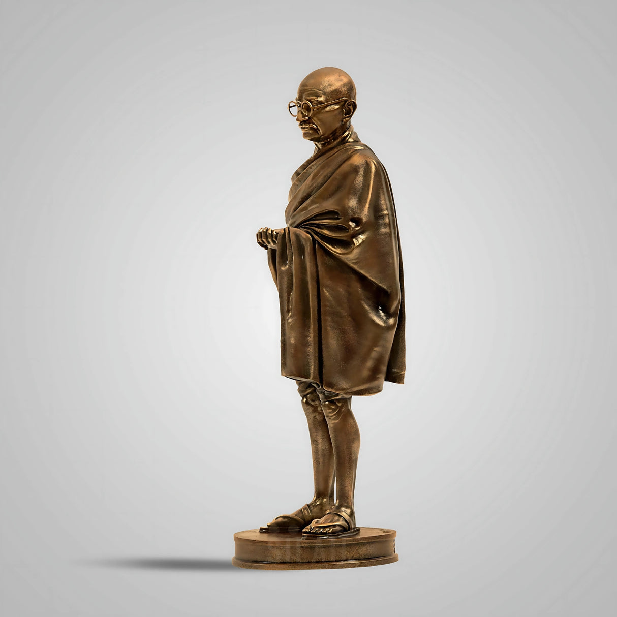Mahatma Gandhi Full Figure 1 Feet Sculpture - Antique Bronze
